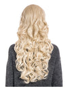 24 Inch Curly Full Head Wig with Fringe light golden blonde