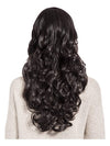 24 Inch Curly Full Head Wig with Fringe raven
