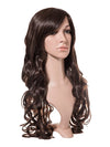 24 Inch Curly Full Head Wig with Fringe chocolate brown
