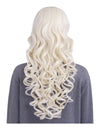 24 Inch Curly Full Head Wig with Fringe bleach blonde