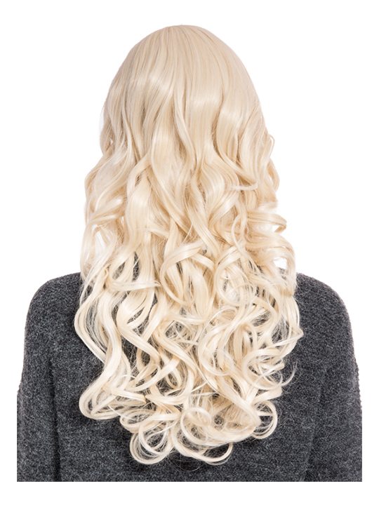 24 Inch Curly Full Head Wig with Fringe light blonde