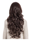 24 Inch Curly Full Head Wig with Fringe chocolate brown