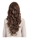 24 Inch Curly Full Head Wig with Fringe chestnut brown