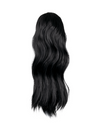 jet black 16 Inch Wavy Claw Clip and Drawstring Ponytail