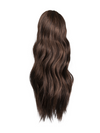 warm brunette 16 Inch Wavy Claw Clip and Drawstring Ponytail