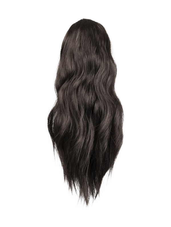 dark brown 16 Inch Wavy Claw Clip and Drawstring Ponytail