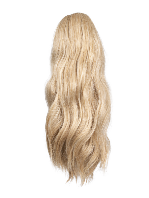 golden blonde 16 Inch Wavy Claw Clip and Drawstring Ponytail