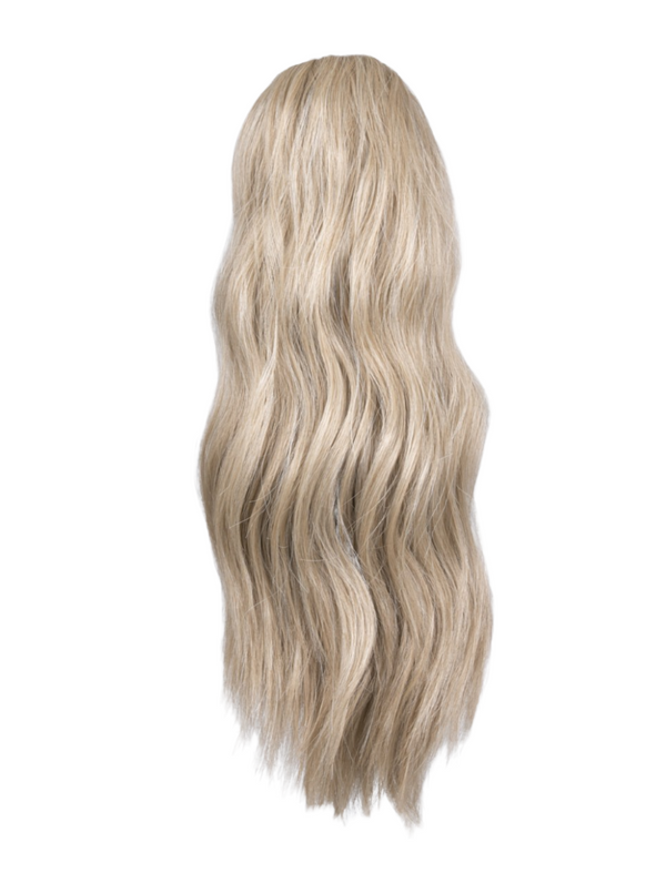 california blonde 16 Inch Wavy Claw Clip and Drawstring Ponytail