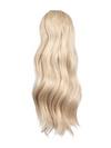 champagne blonde 16 Inch Wavy Claw Clip and Drawstring Ponytail