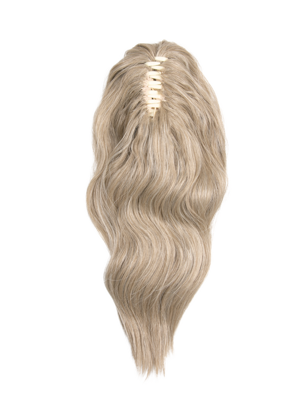 16 Inch Wavy Claw Clip and Drawstring Ponytail from the back