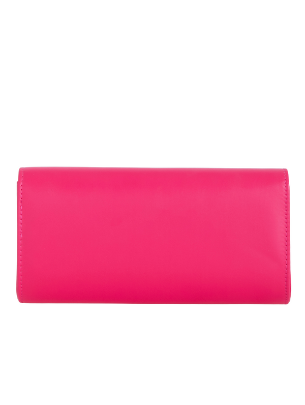 Fuchsia Faux Leather Envelope Clutch Bag