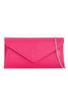 Fuchsia Faux Leather Envelope Clutch Bag