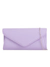 Lilac Purple Faux Leather Classic Envelope Clutch Bag