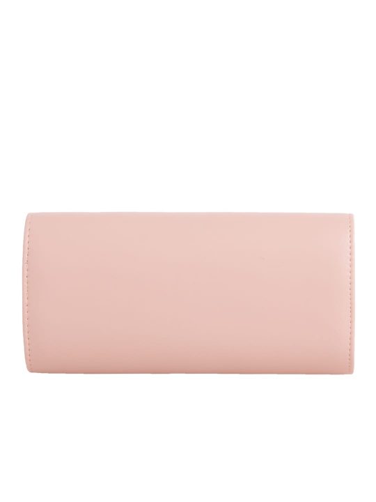 Nude Faux Leather Classic Envelope Clutch Bag