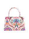 Pink Satin Jacquard Print Handbag