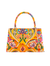 Yellow Satin Jacquard Print Handbag