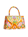 Yellow Satin Jacquard Print Handbag
