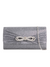 grey Rhinestone Bow Detail Clutch Bag