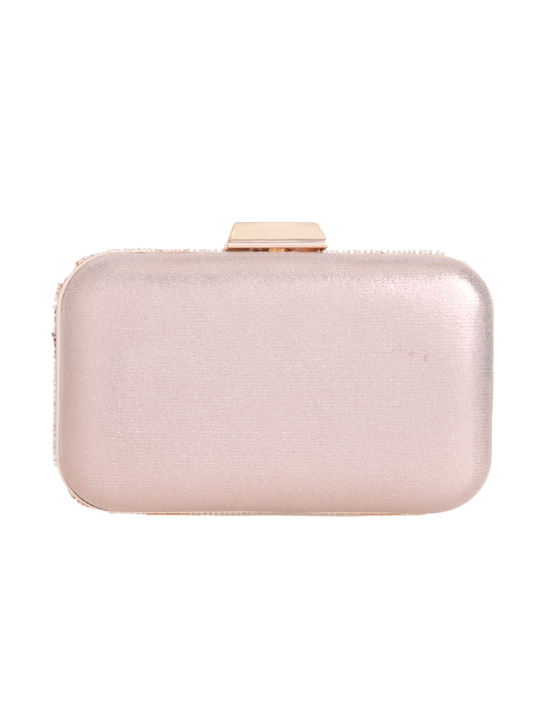 Champagne Sequin Rounded Edge Box Clutch Bag