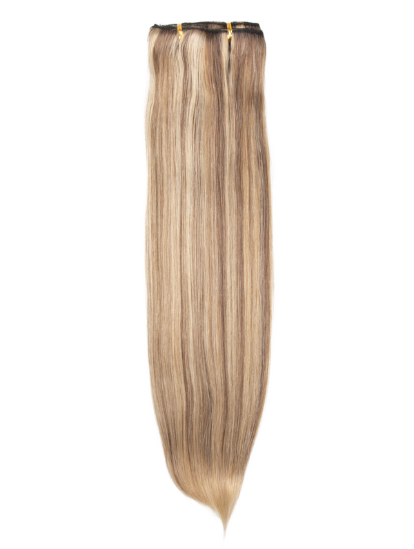 Highlight Dark Blonde 18 Inch Double Drawn Human Hair Clip In Extensions