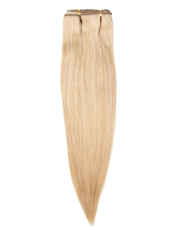 Warm Blonde 18 Inch Double Drawn Human Hair Clip In Extensions