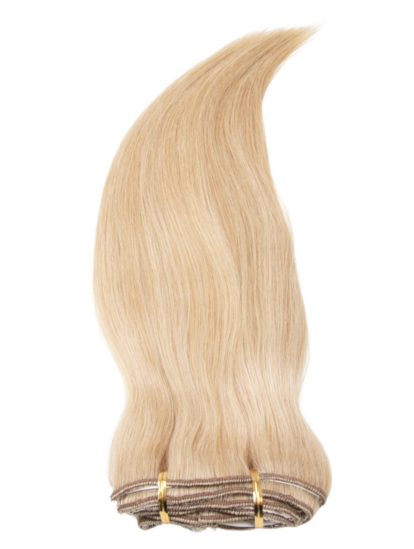 Warm Blonde 18 Inch Double Drawn Human Hair Clip In Extensions