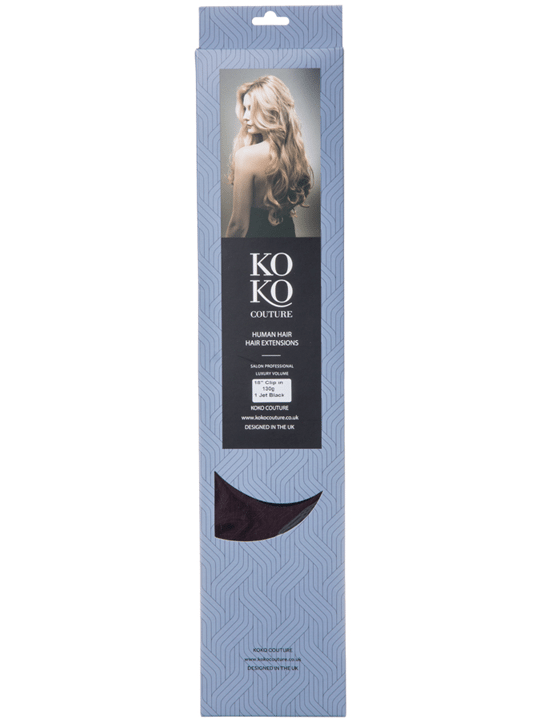 Jet Black 18 Inch Double Drawn Human Hair Clip In Extensions