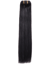 Jet Black 18" Double Drawn Human Hair Clip In Extensions
