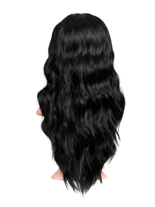 25 Inch Brushed Out Waves Half Head Wig natural black