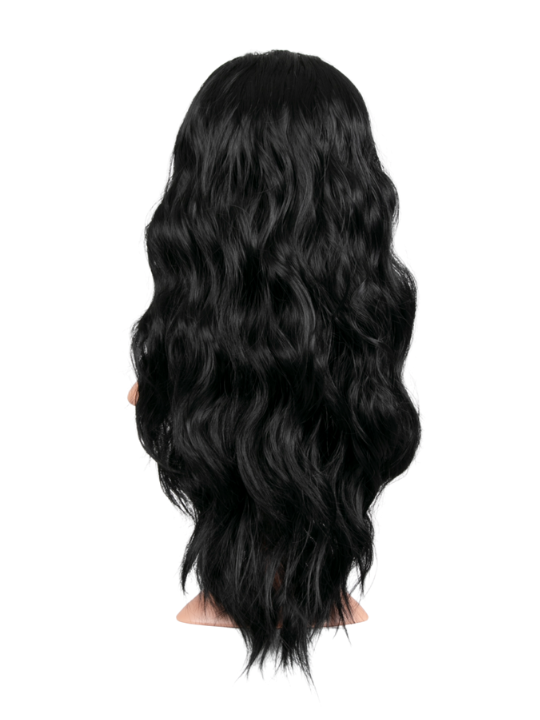 25 Inch Brushed Out Waves Half Head Wig jet black