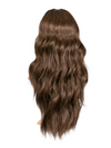 25 Inch Brushed Out Waves Half Head Wig dark brown and caramel