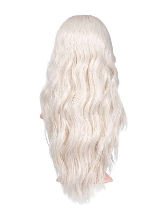 25 Inch Brushed Out Waves Half Head Wig bleach blonde