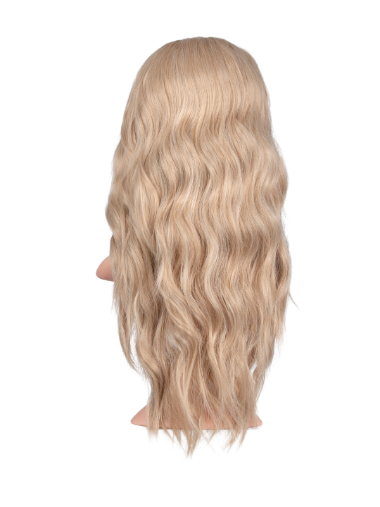 25 Inch Brushed Out Waves Half Head Wig champagne blonde