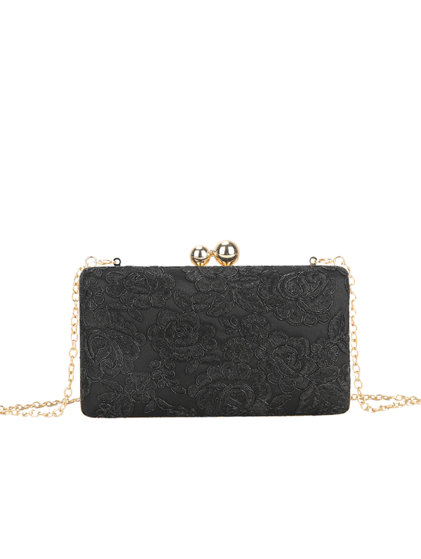 black lace box clutch bag