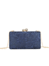 dark blue lace box clutch bag