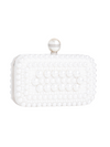 Paula White Pearl Beaded Box Clutch Bag