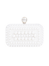 Paula White Pearl Beaded Box Clutch Bag