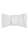 Silver Bow Shape Rhinestone Embellished Clutch Bag