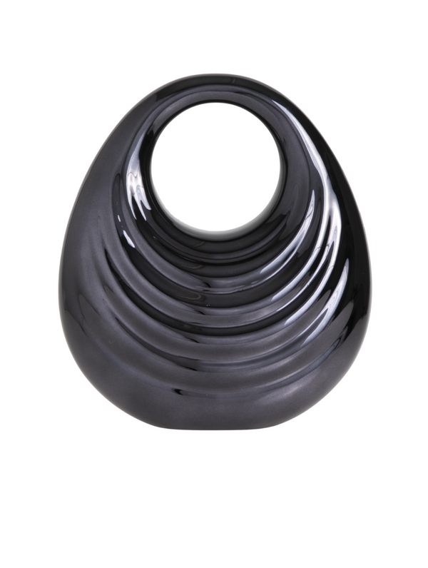 Black Wave Acrylic Top Handle Clutch Bag