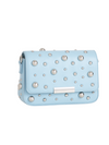 Small Studded Blue Faux Leather Shoulder Bag