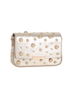 Small Studded Gold Faux Leather Shoulder Bag