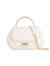 Ivory Quilted Faux Leather Top Handle Bag with Shoulder Chain Strap