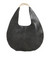 dark Olive Green Faux Leather Crescent Hobo Bag with Metallic Top Handle