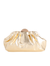 Metallic Gold Ruched Faux Leather Clutch Bag