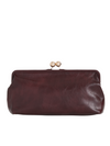 Cherry Red Oversized Faux Leather Kiss Lock Clutch Bag