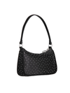 Black Satin Diamante Embellished Mini Shoulder Bag