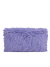 Purple Faux Fur Foldover Clutch Bag