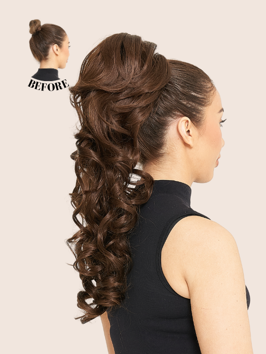 24 Inch Curly Bump-Up Drawstring Ponytail Extensions