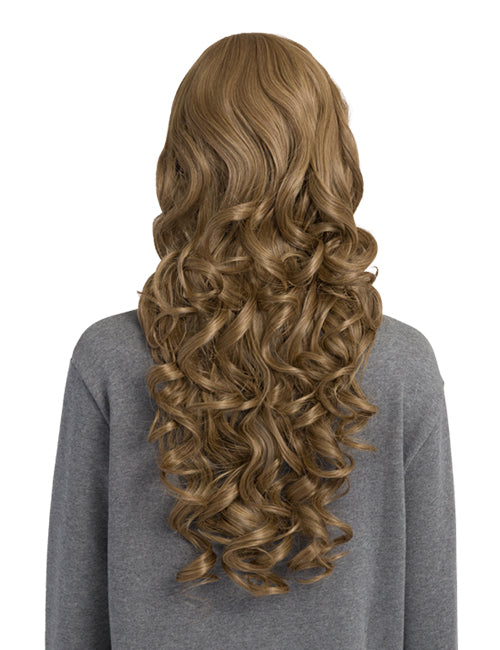 24 Inch Curly Full Head Wig with Fringe harvest blonde