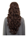 24 Inch Curly Full Head Wig with Fringe black cherry